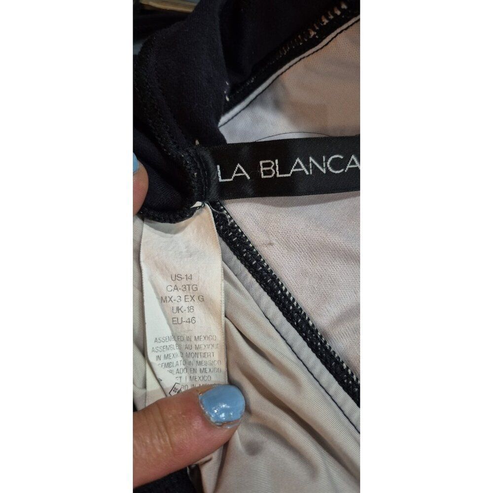La Blanca Slimming Ruched One-piece Swimsuit Bathingsuit Women's Size 14 - Picture 3 of 3